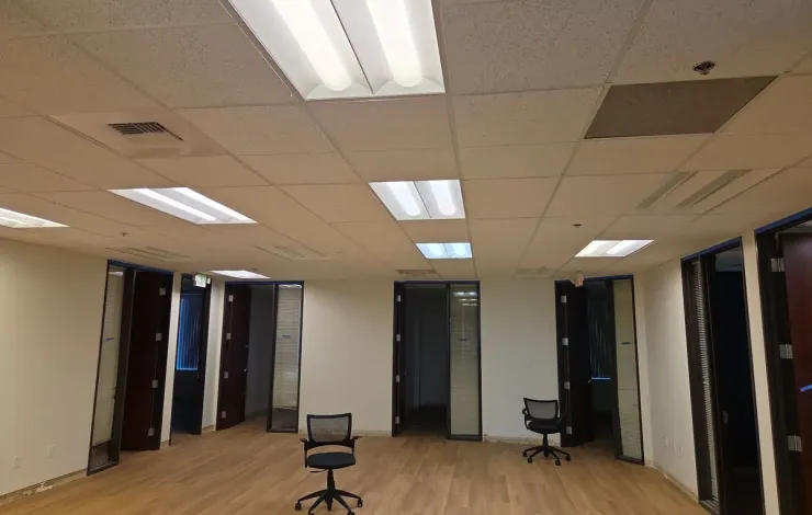 New LED troffer lighting installed in a Sacramento area commercial office