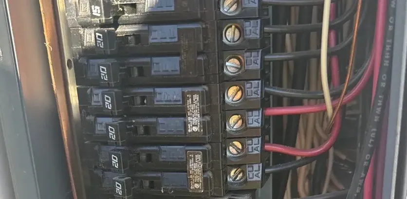 Red and black hot wires from multiwire branch circuits landed on breakers in an older panel