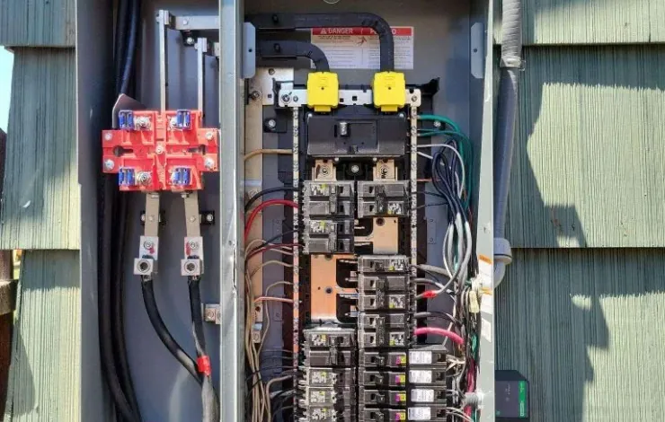 Completed 200-amp electrical panel upgrade with labeled breakers, Sacramento area