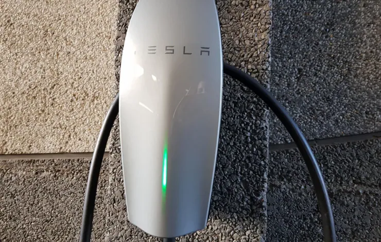 Tesla Wall Connector EV charger installed by Peach Electric