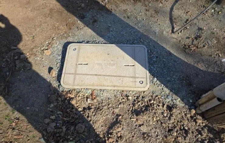 New utility vault set for an underground electrical service upgrade