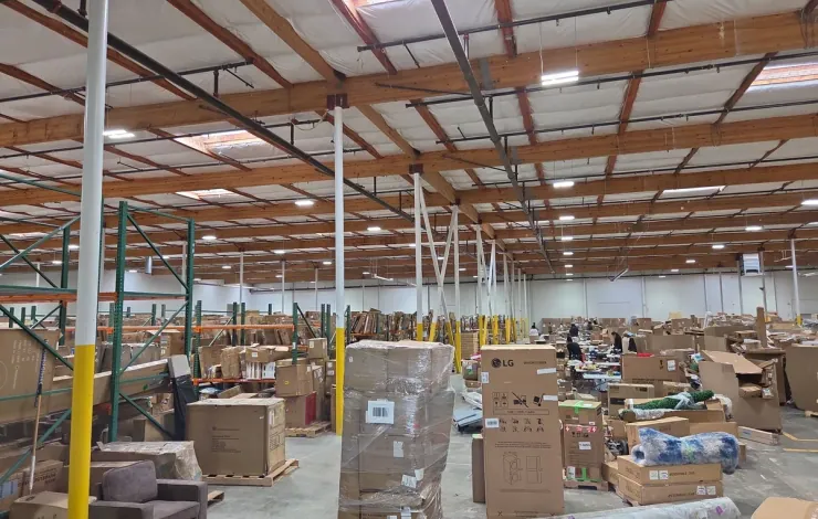 Warehouse electrical and lighting work by Peach Electric