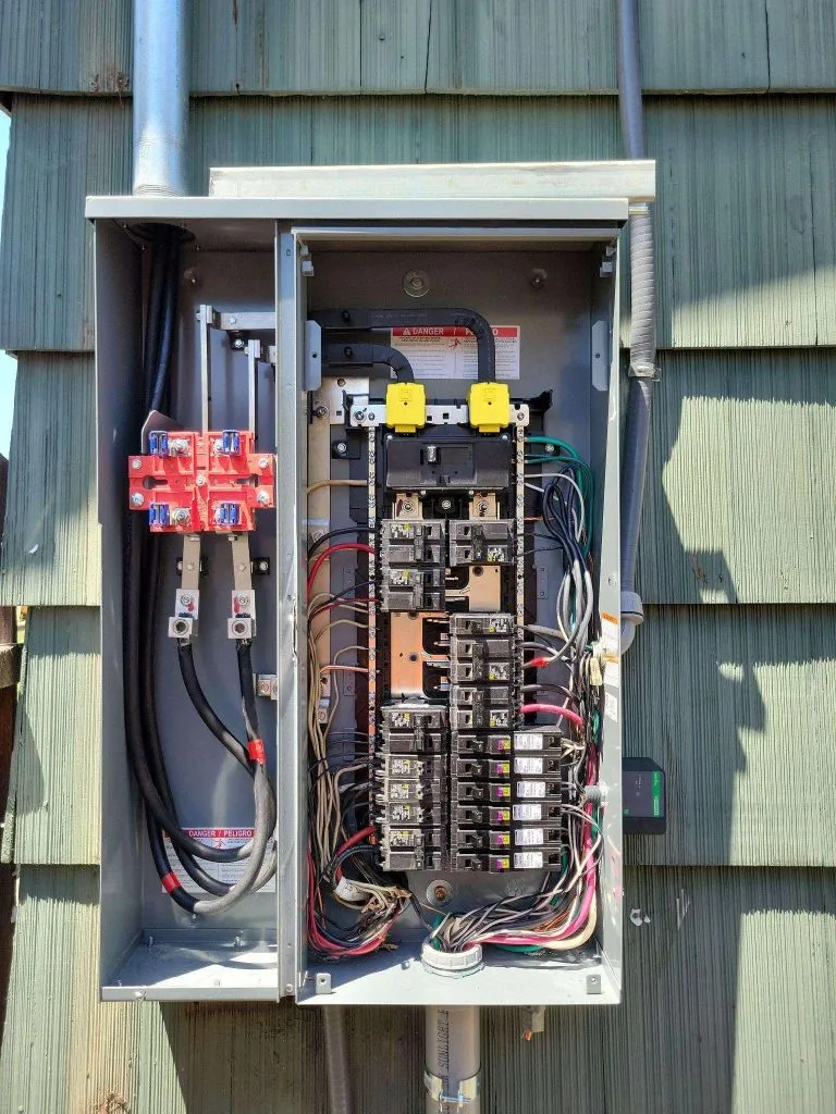 Completed 200-amp panel upgrade with labeled breakers in a Sacramento home